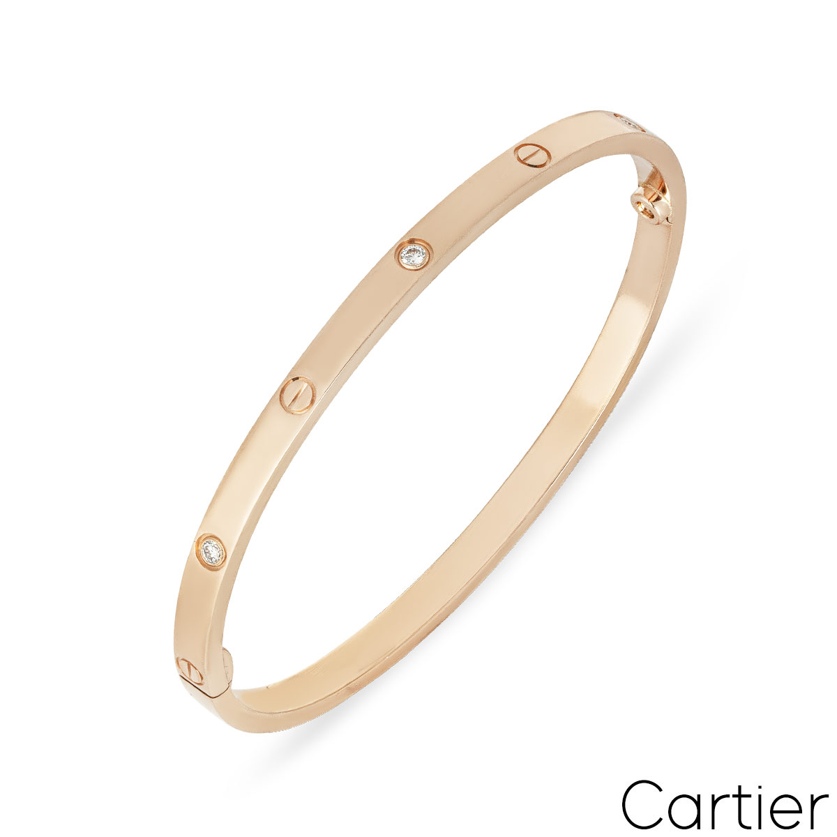 Cartier Rose Gold 6 Diamond SM Love Bracelet Size 19 B6047619 Cartier Rose Gold 6 Diamond SM Love Bracelet Size 19 B6047619